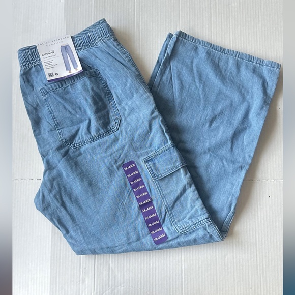 Sanctuary Caravan Coastal Blue Relaxed Cargo Pants Women's Size XXLarge - Picture 6 of 7